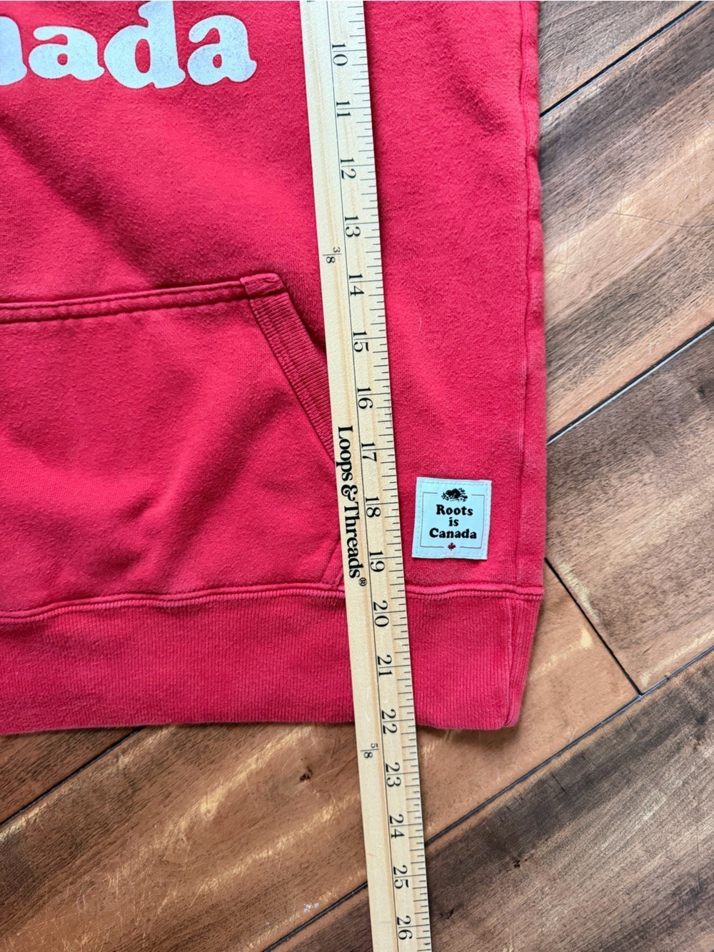 Roots Canada Beaver Graphic Hoodie Red Made in Canada XS - Picture 10 of 10